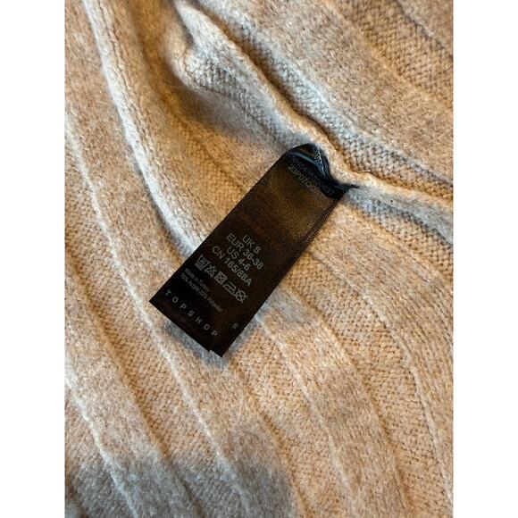 Topshop Womens Tan Oversized Long Cardigan Size Small Open Front Grandma Core - Picture 7 of 10